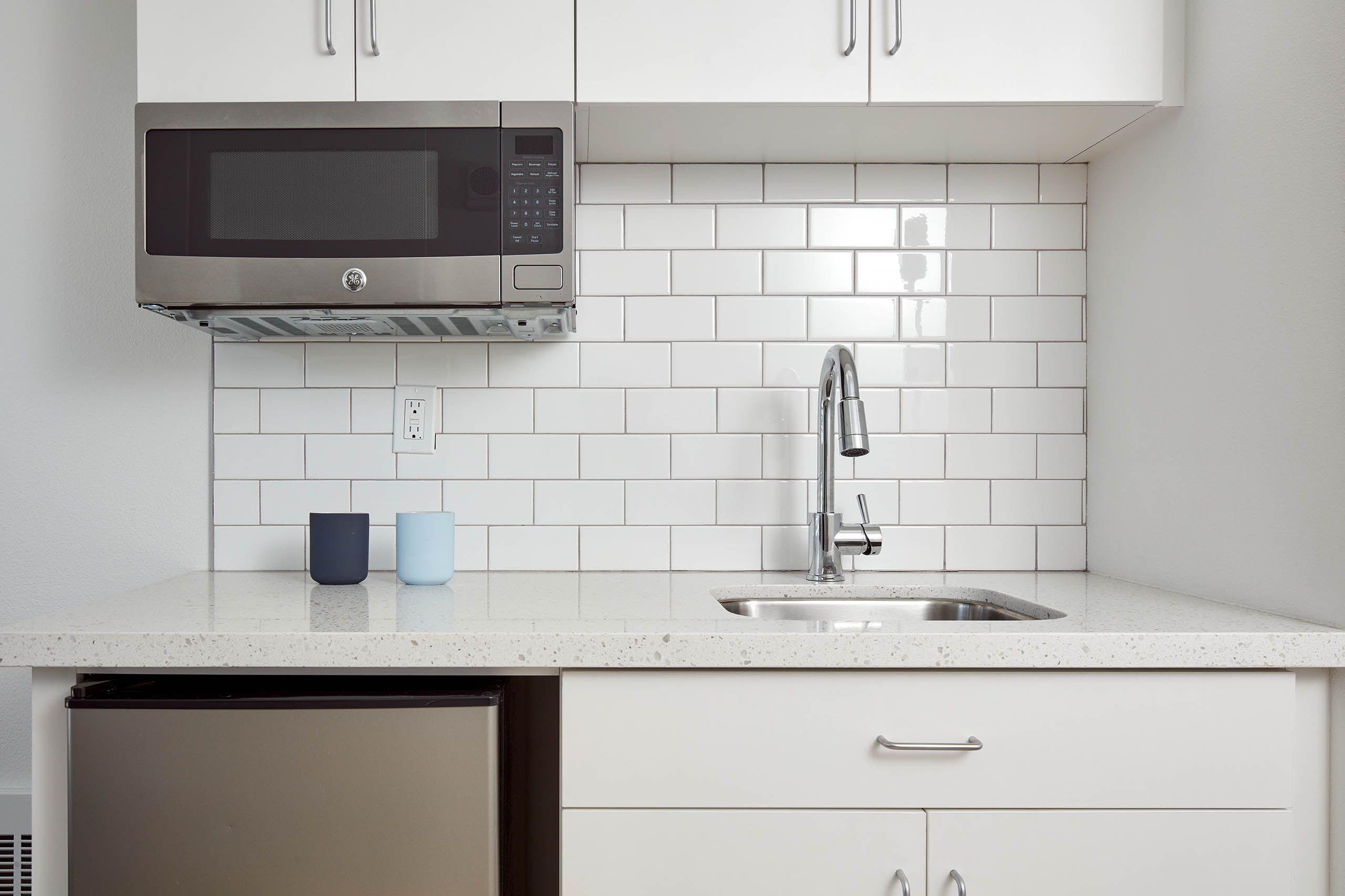 Kitchenette with microwave