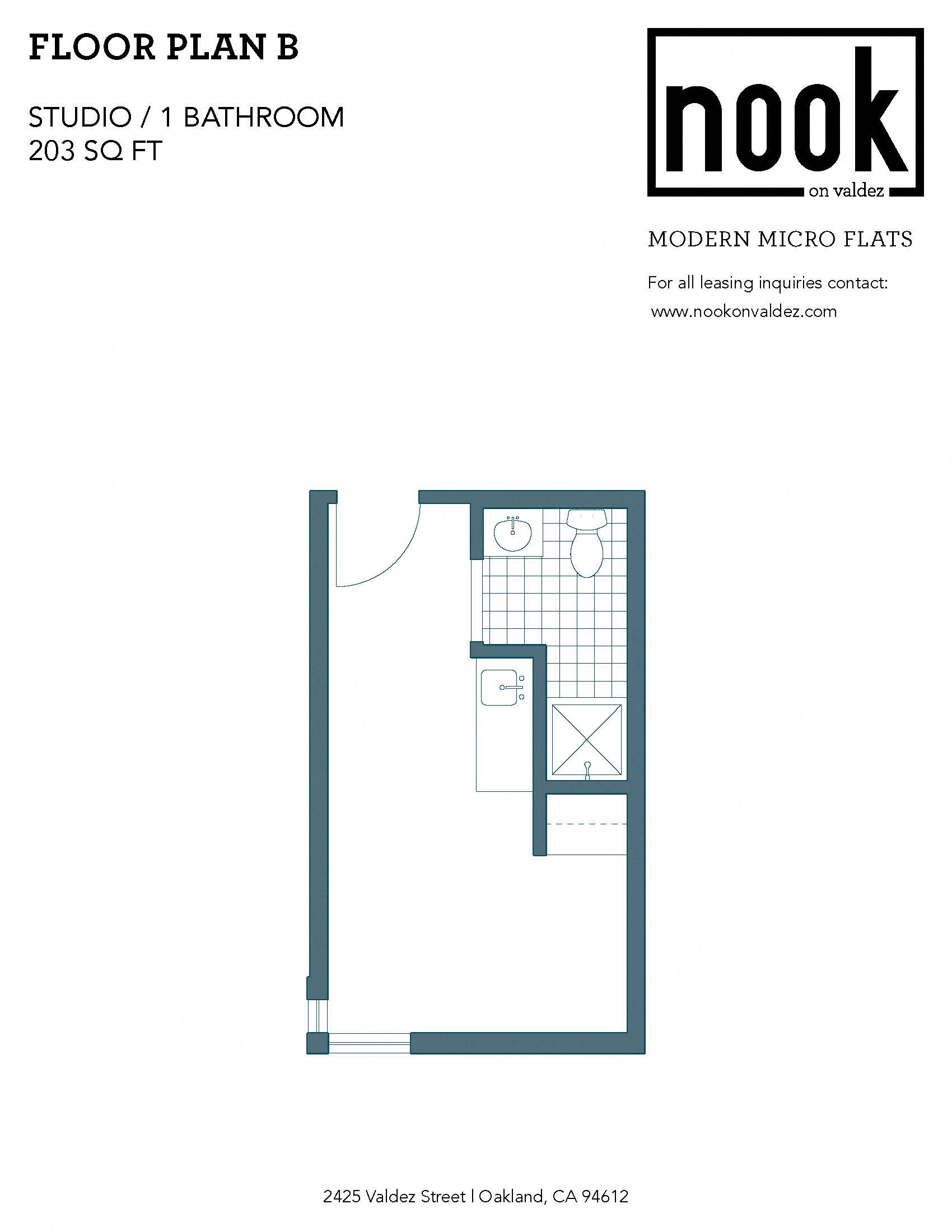FLOOR PLAN B – studio floor plan