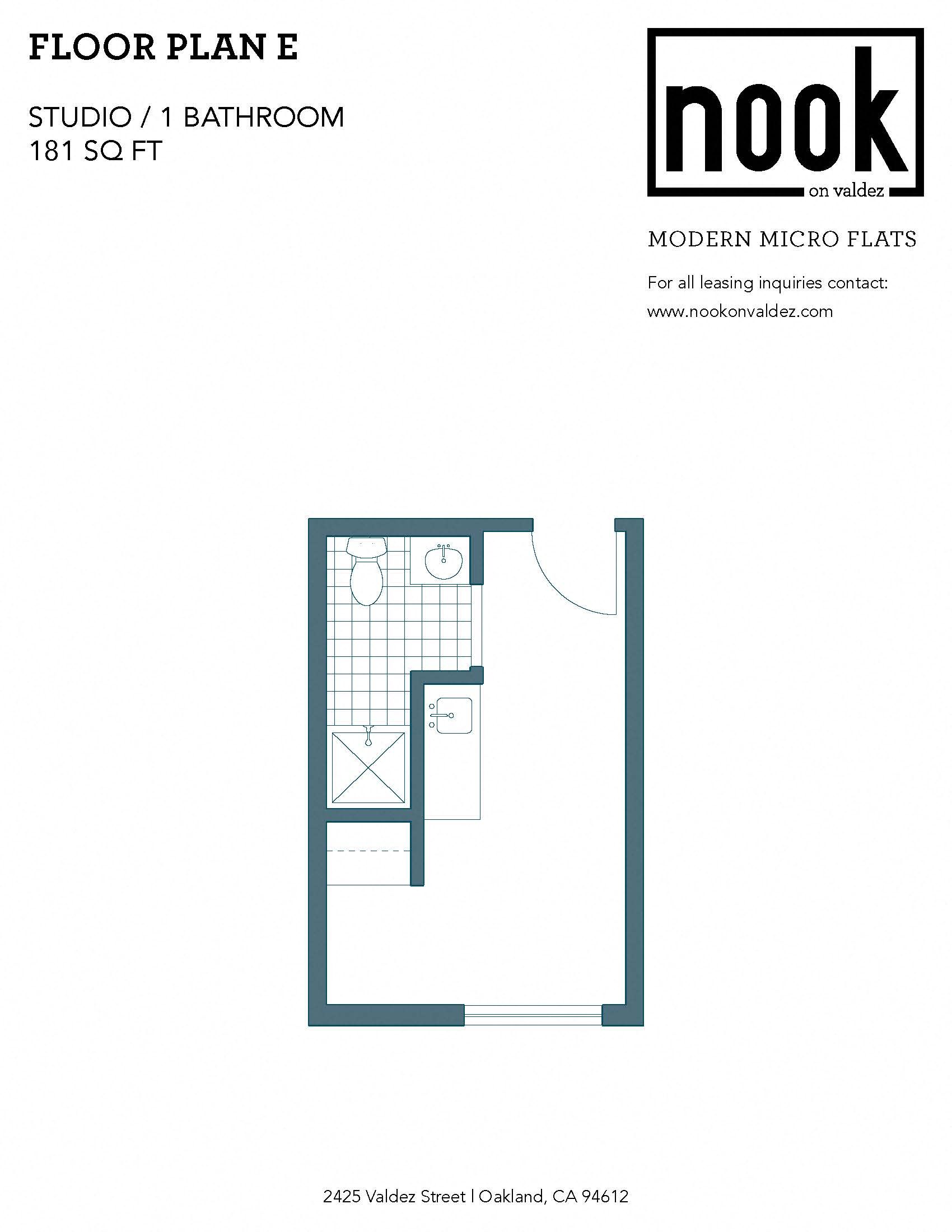 FLOOR PLAN E – studio floor plan