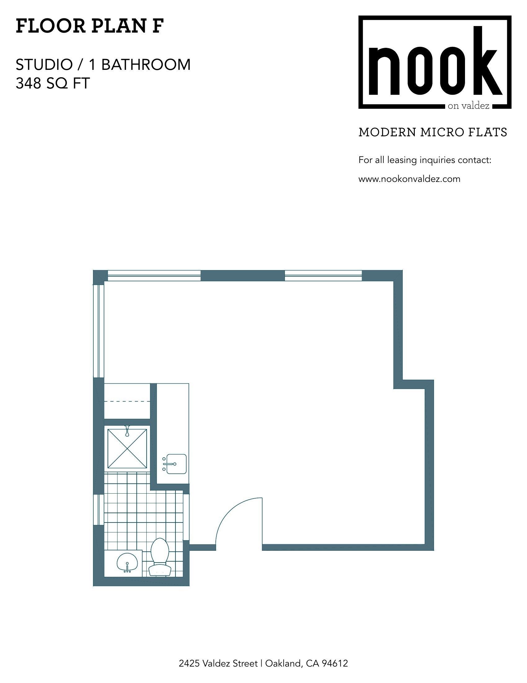 FLOOR PLAN F – studio floor plan